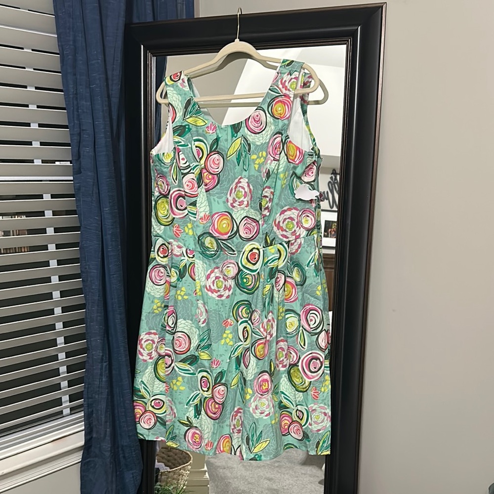 Floral Dress in Green and Pink